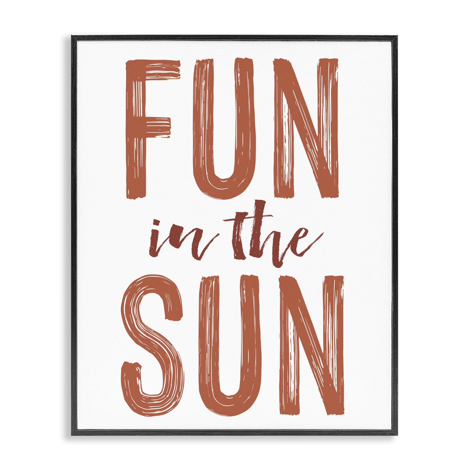 Summer Sentiment Fun In Sun Black Framed Giclee Art, design by Lettered and Lined