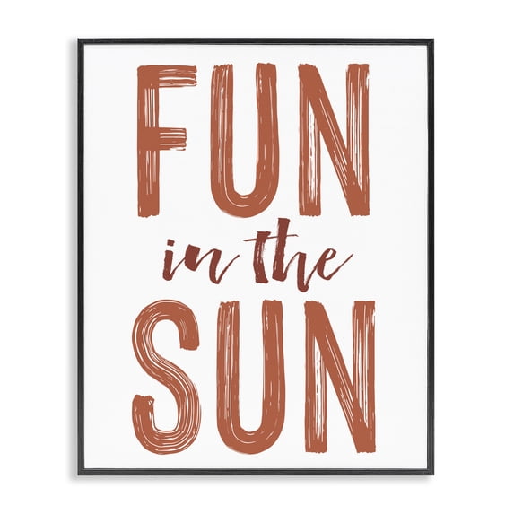 Stupell Industries Coastal Summer Sentiment Fun In Sun Black Framed Giclee Art, 11 x 14, by Lettered and Lined