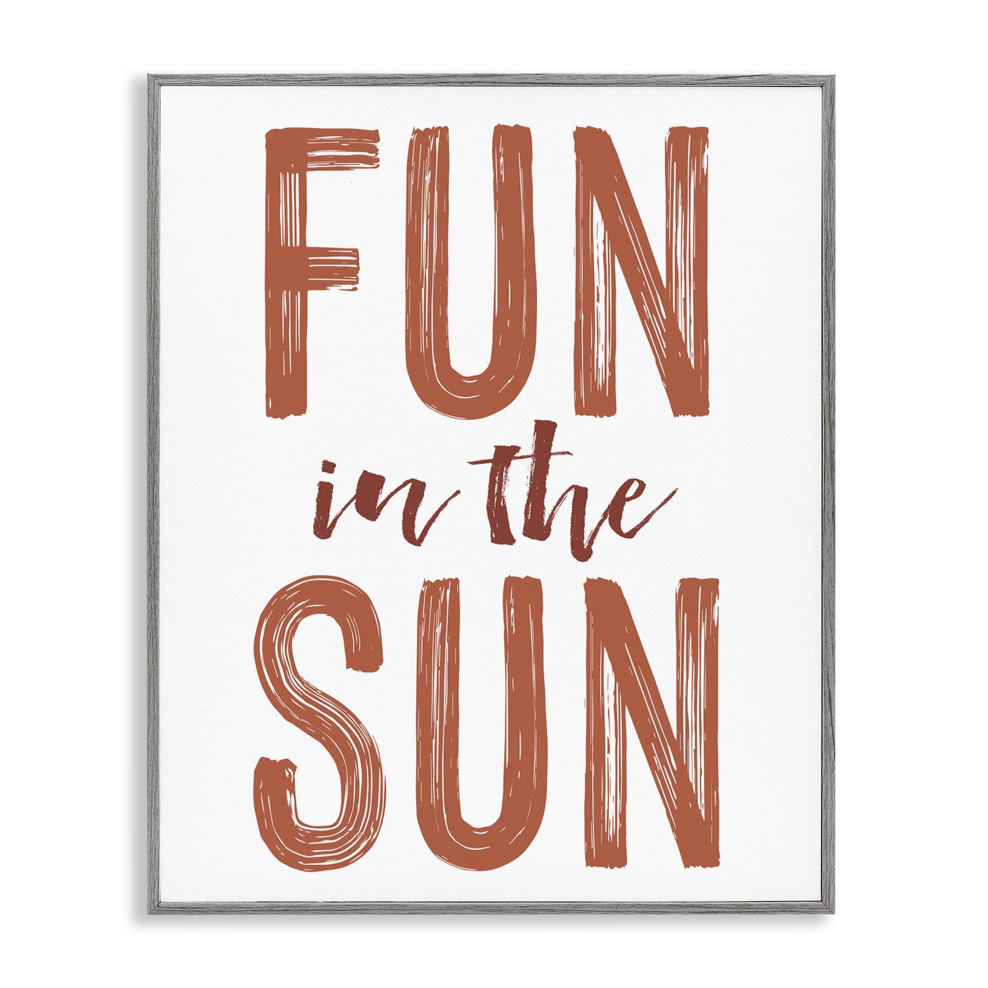 Summer Sentiment Fun In Sun Gray Framed Giclee Art, design by Lettered and Lined