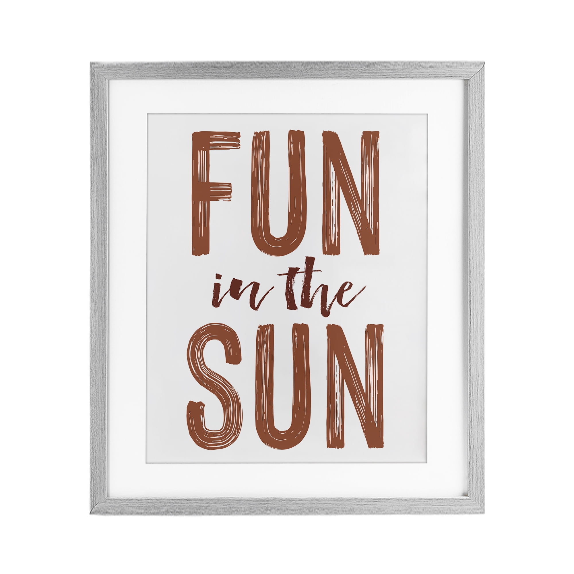 Summer Sentiment Fun In Sun Gray Framed Print Under Glass, design by Lettered and Lined