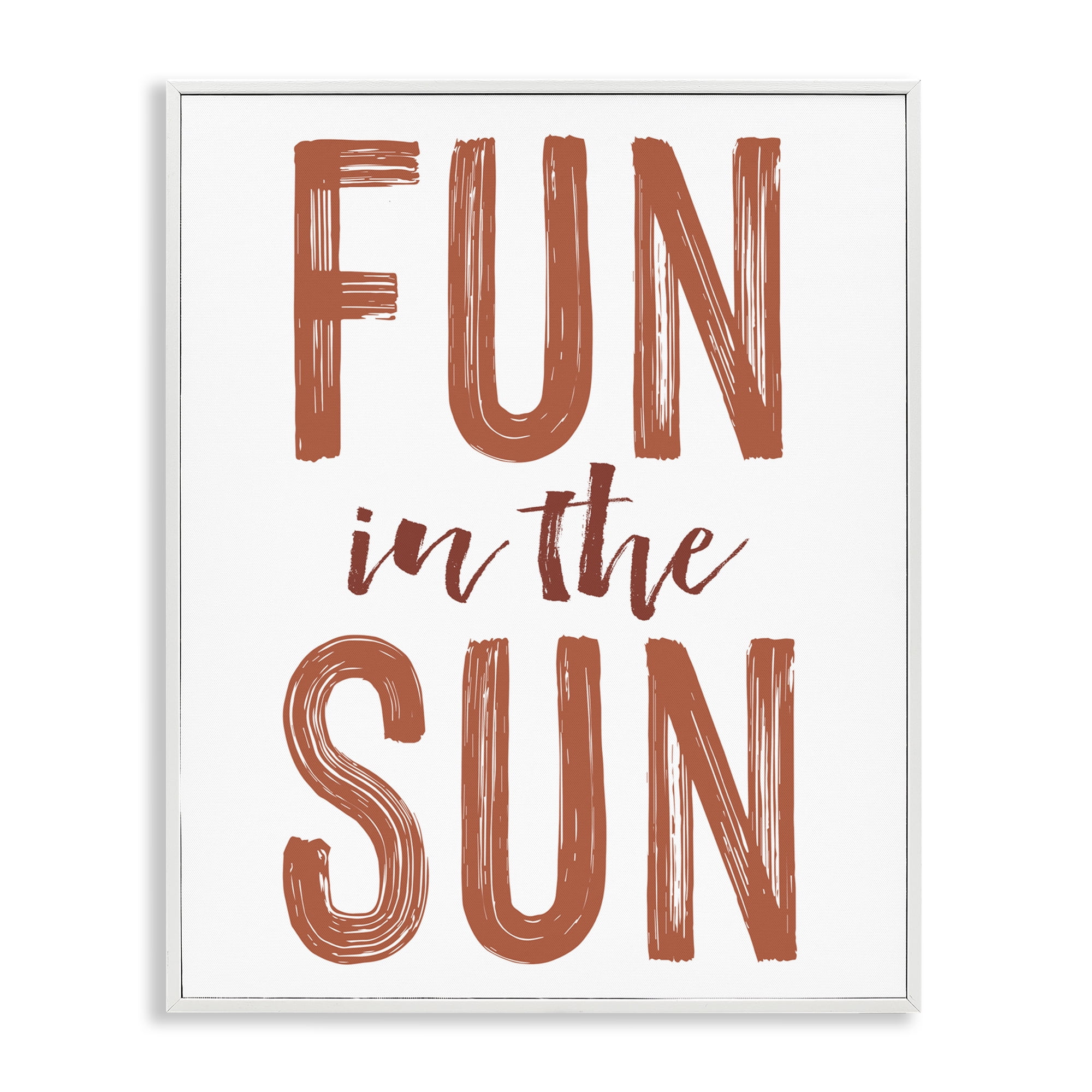 Summer Sentiment Fun In Sun White Framed Giclee Art, design by Lettered and Lined