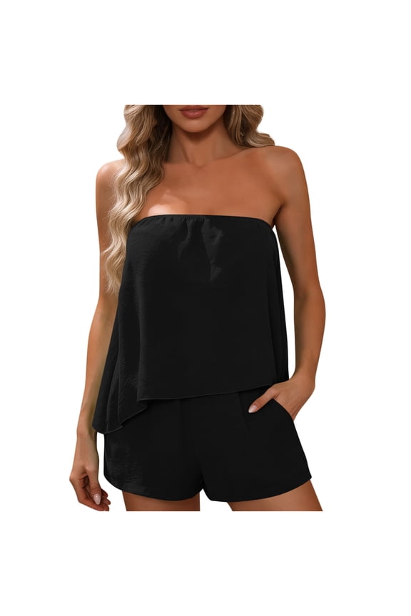 Summer Sets for Women 2 Piece Fashion Women Solid Color Ladies Sleeveless Blouses Shirts Pants Sets