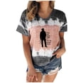 thumbnail image 1 of Summer Sexy Gradient Print Regular Women Short Sleeve Tops, 1 of 6