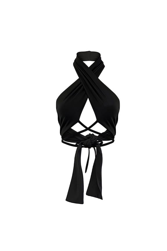 Summer Sexy Women's Tight Fitting Tank Top Refreshing Strappy Wrap Neck Sleeveless Casual Comfortable Stretchy Lightweight