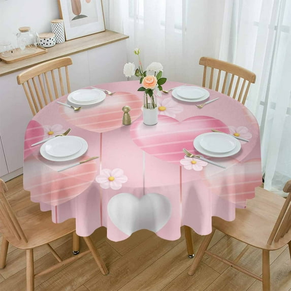 Summer Shell StarWooden Board Round Table Cloth Waterproof Wedding Holiday Tablecloth Coffee Table Decor Table Cover