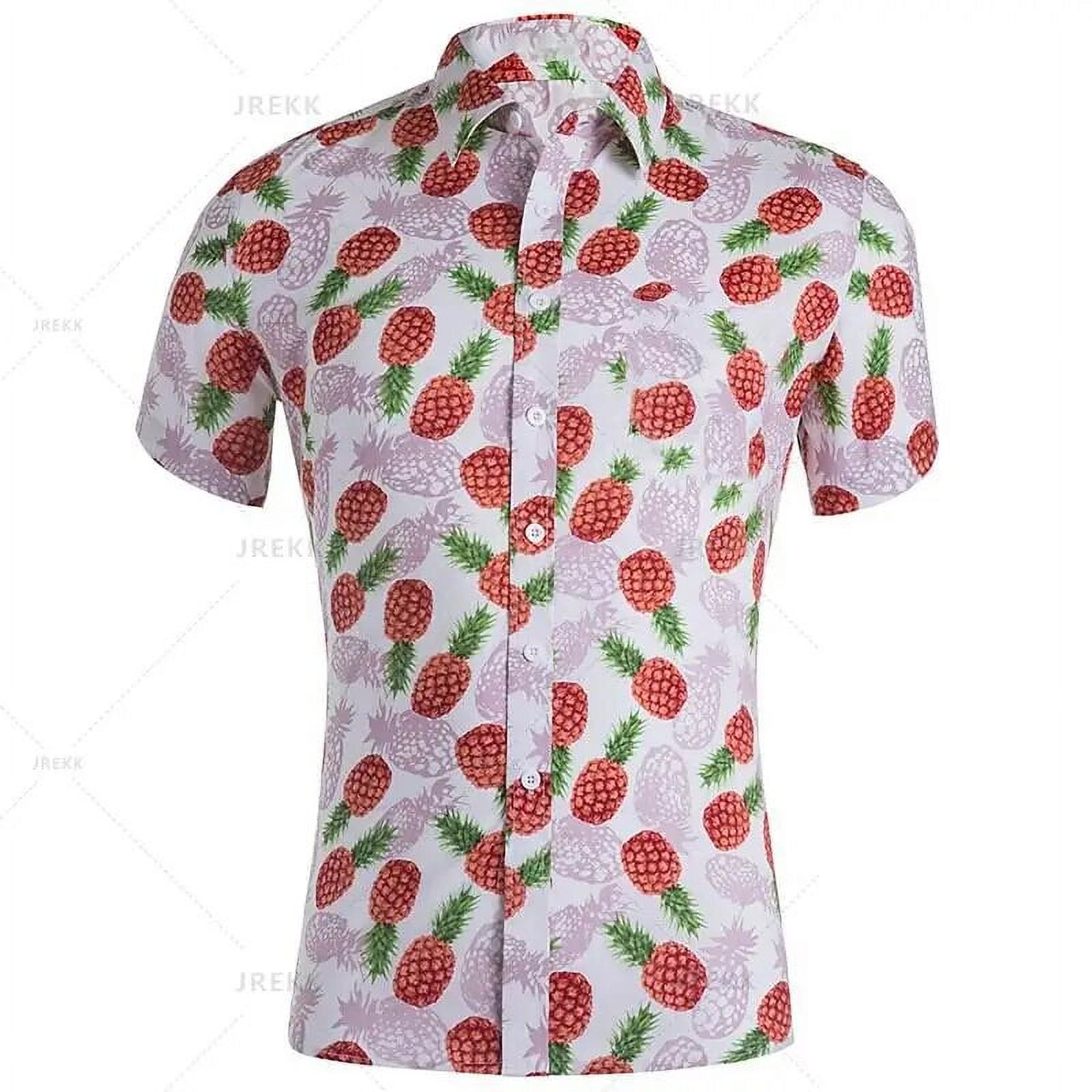 Yellow Pineapple Print Men's Short Sleeve Shirt main image 1