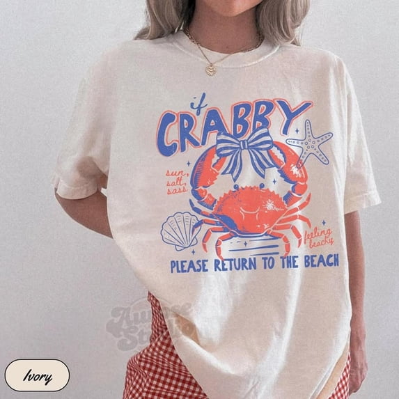 Summer Shirt, If Crabby Please Return to the Beach TShirt, Funnpring Break Crab Beach Summer Vacation Gift