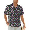 thumbnail image 1 of Summer Shirt Vacation Abstract Brush Blouses Red and Purple Elegant Casual Shirts Mens Sho, 1 of 5