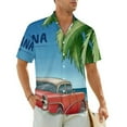 thumbnail image 1 of Summer Shirt Vacation Watercolor Cuba With Palm Trees Blouses Vintage Casual Shirts Short, 1 of 5