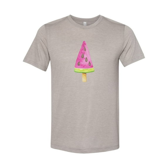 "Summer Shirt, Watermelon Popsicle, Popsicle Shirt, Sublimation T, Summer Vibes, Watermelon Shirt, Gift For Her, Popsicle T, Unisex, Bella T, Heather Stone, LARGE"