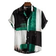 thumbnail image 1 of Summer Shirt for Men Men Hawaiian Short Sleeve Beach Shirt Patchwork Summer Casual Button Turn-down Collar Shirts Shorts Sleeve Tops for Man, 1 of 1