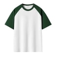 thumbnail image 1 of Summer Shirts For Men Qiggri Men's Color Block Casual Raglan Short Sleeved Concise Round Neck Shirts Mens Cotton T-Shirts, 1 of 3