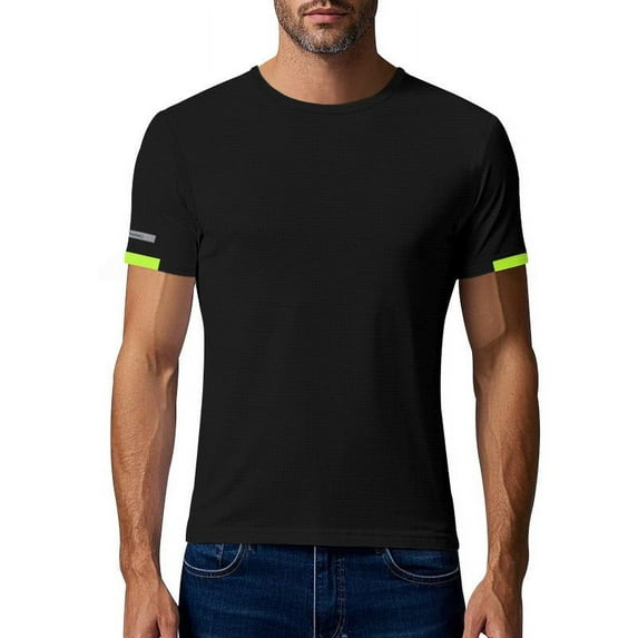 Summer Shirts For Men Qiggri Men's Solid Color Short Sleeved Outdoor Running Sports Breathable Short Sleeve Mens Compression Shirt