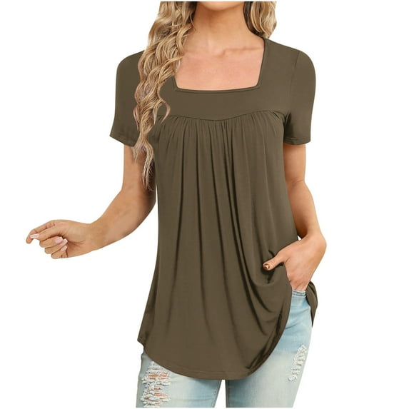 Summer Shirts For Women 2025 Sevevn Women Fashion Casual Round-Neck Short Sleeve Loose T-Shirt Blouse Tops Tops For Women Trendy