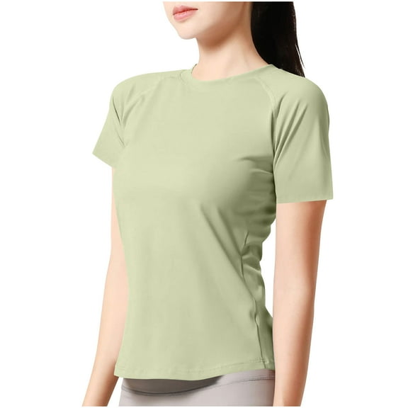 Summer Shirts For Women Sevevn Women'S Solid Color Crew Neck Short Sleeve Casual Shirt Top Pumiey Shirts For Women