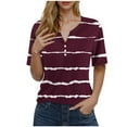 thumbnail image 1 of Summer Shirts For Women Sevevn Women's Fashion Printed Short Sleeves Blouse V-Neck Casual, 1 of 5