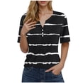 thumbnail image 1 of Summer Shirts For Women Sevevn Women's Fashion Printed Short Sleeves Blouse V-Neck Casual, 1 of 5