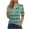 thumbnail image 1 of Summer Shirts For Women Sevevn Women's Fashion Printed Short Sleeves Blouse V-Neck Casual, 1 of 5