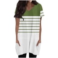 thumbnail image 1 of Summer Shirts For Women Sevevn Women's Fashionable Printed Double Pocket Short Sleeved V-Neck T-Shirt, 1 of 6