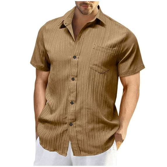 Summer Shirts for Men Solid Color Tops Basic Solid Color Lightweight Breathable Moisture Wicking Shirts With Crew Neck Short Sleeves Business Outfit Summer Fashion Basic