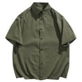 thumbnail image 1 of Summer Shirts for Men Solid Color Tops Cotton Mens Tops Lightweight Moisture Wicking Shirt with Crew Neck Short Sleeves Summer Beach Fashion Wear Cozy Basic Essentials, 1 of 7