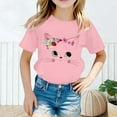 thumbnail image 1 of Summer Shirts for Girls Size 12-14 Years Kid Girls Cute Cat Fashion Printed Round Neck Short Sleeve Tee Summer Casual Loose Soft T Shirt Tops, 1 of 4