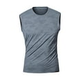 thumbnail image 1 of Summer Shirts for Men Casual and Fashionable Solid Color Ice Silk Sleeveless Round Neck T-shirt, 1 of 8
