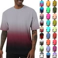 thumbnail image 1 of Summer Shirts for Men Light Gray Short Sleeve Crew Neck Gradient T Shirt S-5XL Men’s Clothes Under $7, 1 of 8