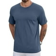 thumbnail image 1 of Summer Shirts for Men Plus Size Big & Tall Mens Casual Loose Solid Color Crew Neck Short Sleeve Tops Sport Blouse Lougnewear for Mens S-5XL, 1 of 5