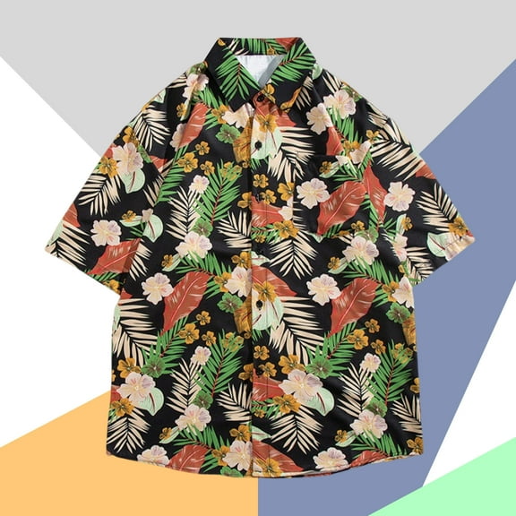 Summer Shirts for Men Plus Size Casual Short Sleeve Printed Tops Hawaii Beach Vacation Summer Party Casual Classic T Shirts M-3XL