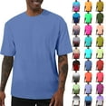 thumbnail image 1 of Summer Shirts for Men Plus Size Short Sleeve Crew Neck Solid Color T Shirt S-5XL Men’s clothes under $7, 1 of 6