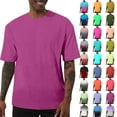 thumbnail image 1 of Summer Shirts for Men Plus Size Short Sleeve Crew Neck Solid Color T Shirt S-5XL Men’s clothes under $7, 1 of 6