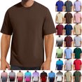 thumbnail image 1 of Summer Shirts for Men Short Sleeve Crew Neck Solid Color T-Shirt S-4XL Men’s clothes, 1 of 4