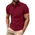 thumbnail image 1 of Summer Shirts for Men Short Sleeve Turndown Collar Tops Casual Loose Fit Daily Work T Shirts, 1 of 4