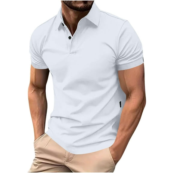 Summer Shirts for Men Short Sleeve Turndown Collar Tops Casual Loose Fit Daily Work T Shirts