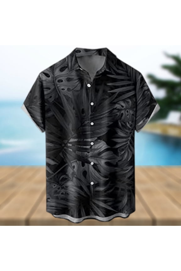 Summer Shirts for Men Summer New Printed Slim Fit Fashion Casual Shirts