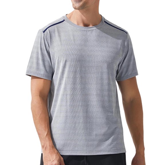 Summer Shirts for Mens Plus Size Fashion Loose Fitness Running T-Shirt Casual Clothing Breathable And Sweat-Absorbing Top