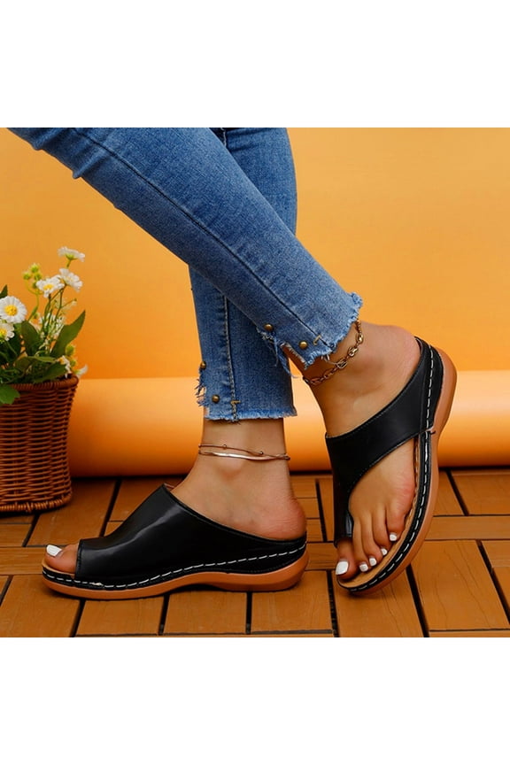 Summer Shoes for Women Asymmetric Strap Leather Summer Shoes Toe Loop Sandals Beach Vacation Travel Wedding Party Garden Casual Daily Footwear