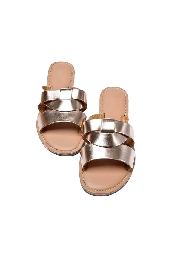 Summer Shoes for Women Cross Band Leather Summer Shoes Open Toe Shoes Beach Vacation Travel Wedding Party Garden Casual Daily Wear Footwear