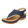 thumbnail image 1 of Summer Shoes for Women Summer Ladies Flip-Flops Wedge Heel Slippers Sandals Casual Flip Flops Women's Shoes Blue 6.5(38), 1 of 9