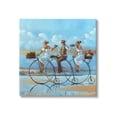 thumbnail image 1 of Summer Shore Bicycle Ride Coastal Painting Gallery Wrapped Canvas Print Wall Art, 1 of 7