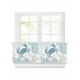 thumbnail image 1 of Summer Short Blackout Curtains 36 Inch Long Teal Green Crab Coral Seashell Nautical Coastal Ocean Rod Pocket Kitchen Curtains, 2 Panels Thermal Insulated Room Drapes for Bedroom, 42"W x 36"L, 1 of 5