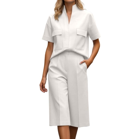 Summer Short Sets for Women Soft Comfortable Short Sleeve Top and Elastic Waist Shorts 2 Piece Matching Sets Summer Outfits for Relaxation