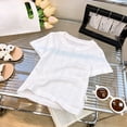 thumbnail image 1 of Summer Short Sleeve Grid Round Neck Breathable Girls Solid Casual Tee For Toddler KidsWhite1-2 Years, 1 of 3
