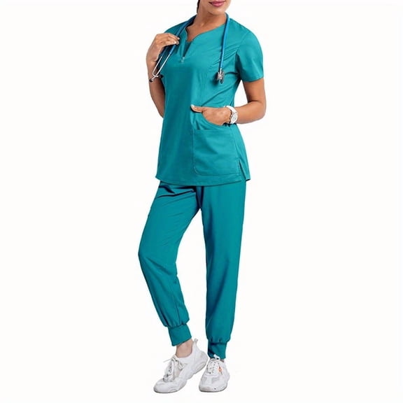 Summer Short Sleeve Nurse Medical Uniforms Casual Pharmacy Working Medical Accessories Hospital Beauty Salon Doctor Nursing Uniform Scrubs For Women Set Nurse Uniform