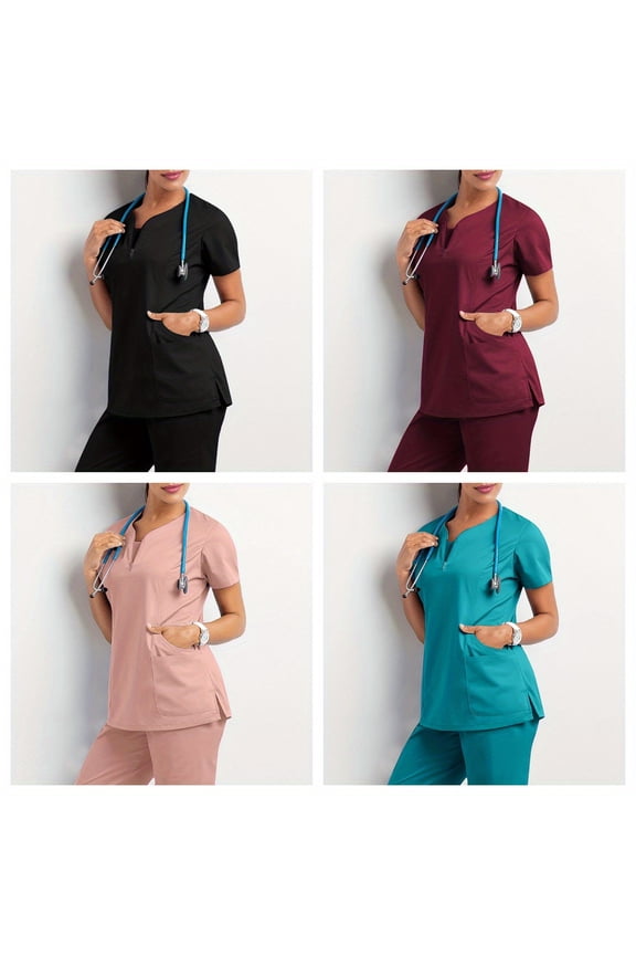 Summer Short Sleeve Nurse Medical Uniforms Casual Pharmacy Working Medical Accessories Hospital Beauty Salon Doctor  Nursing Uniform Scrubs For Women Set Nurse Uniform