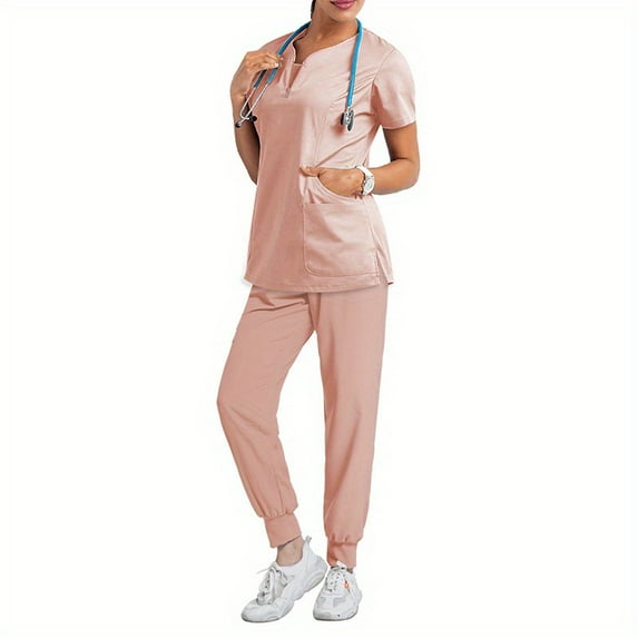 Summer Short Sleeve Nurse Medical Uniforms Casual Pharmacy Working Medical Accessories Hospital Beauty Salon Doctor Nursing Uniform Scrubs For Women Set Nurse Uniform