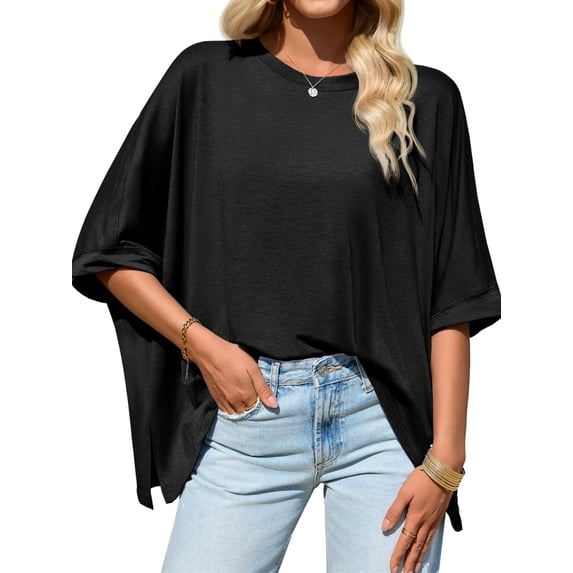 Summer Short Sleeve Oversize Solid Color T Shirt Women Loose Tops