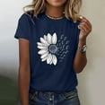 thumbnail image 1 of Summer Short Sleeve Oversized Loose Fit Spandex T Shirts for Girls Blue Women Sunflower Shirt Plus Size Blouse Tops Girl Graphic Casual Tees, 1 of 5