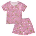 thumbnail image 1 of Summer Short Sleeve Pajama Sets Frog Rabbit Patterns Sleepwear Nighty 95% Cotton (5-14Y), 1 of 7